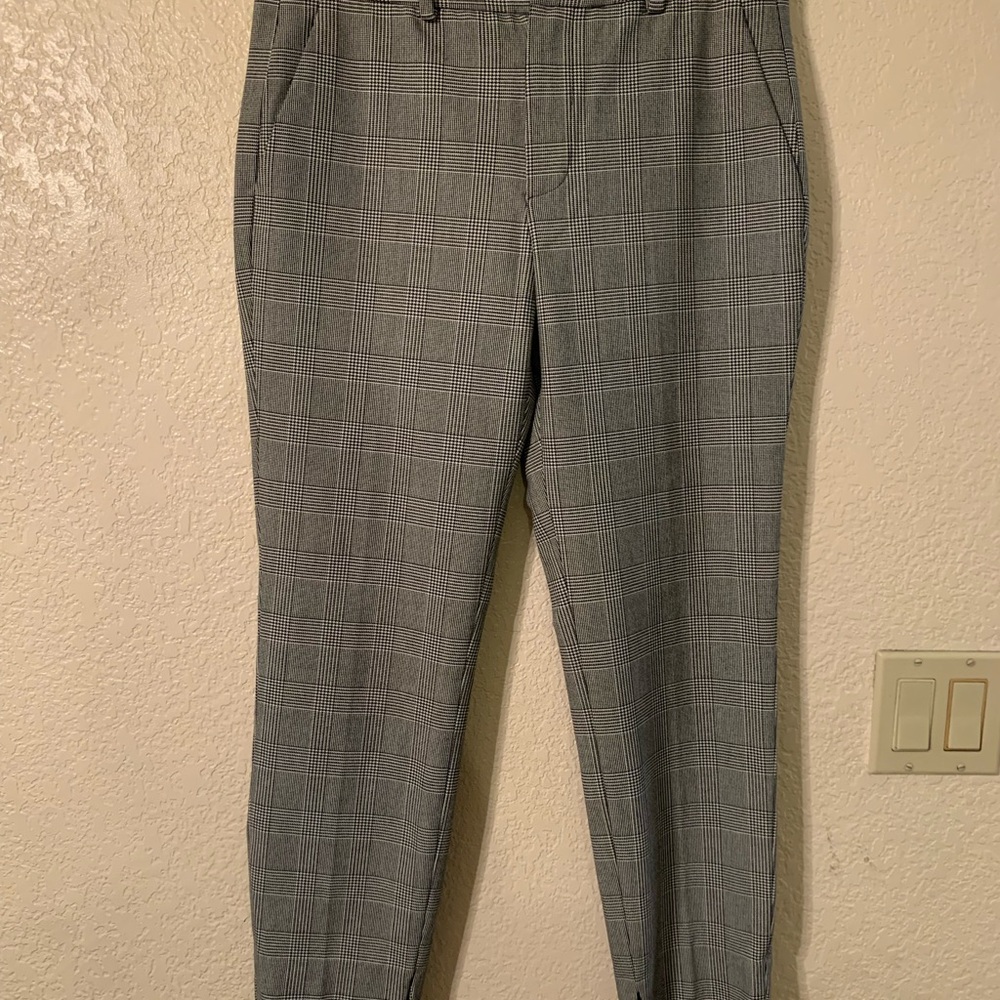 Zara Gray Plaid Trousers